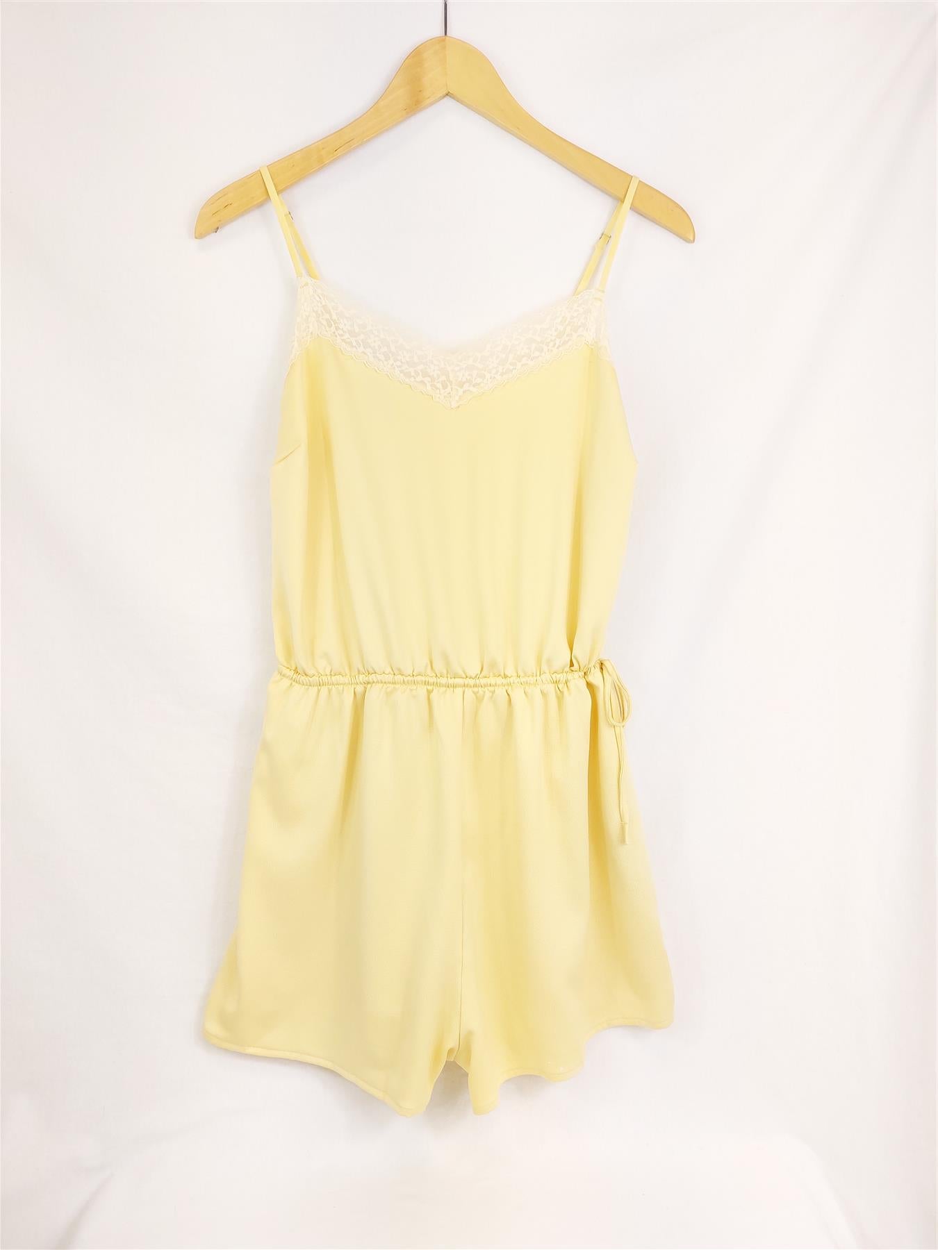 Floral Lace Teddy in Yellow