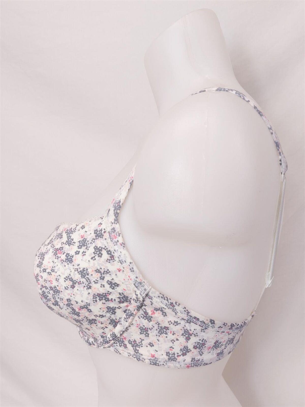 2-Pack T-Shirt Bras Cotton Rich Wired Padded Floral Multipack High Street New