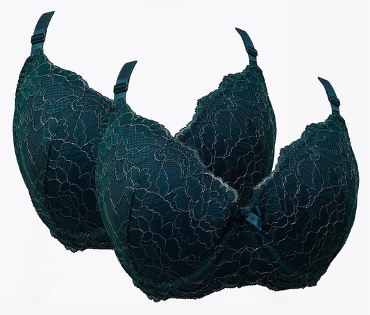 Sheer Lace Bra Underwired Non-Padded Floral Embroider Full Cup