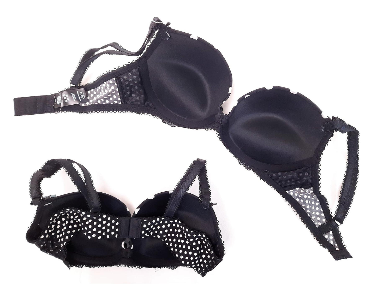 2pk Boux Avenue Bras Push-Up Plunge Underwired Polka Dot Multipack Brand New
